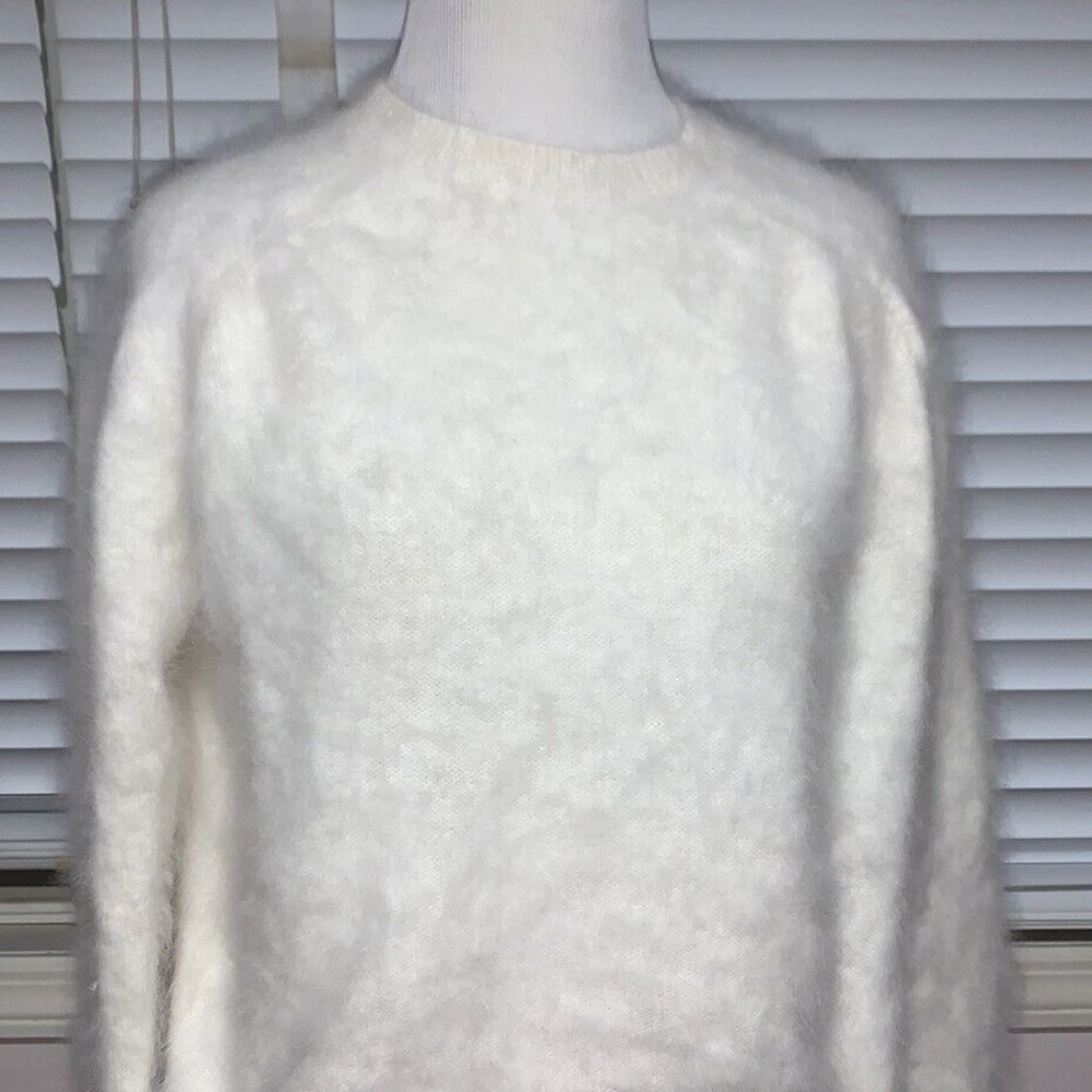 Line Angora Rabbit Fur White Cream Oversized Sweater Size X-Small/TP GUC